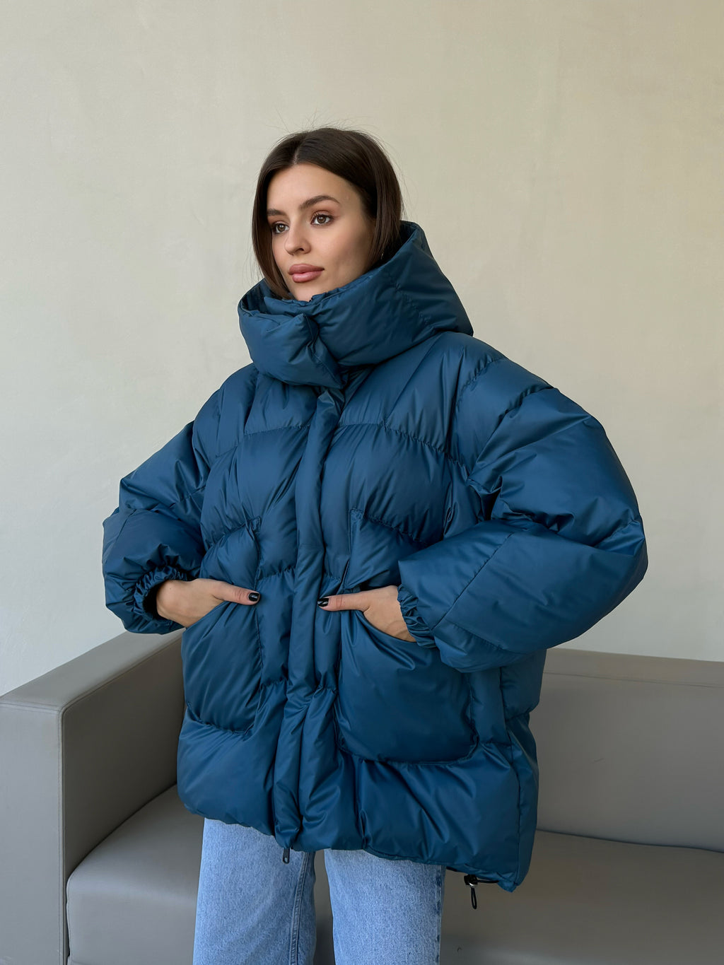 Пуховик LONG денім