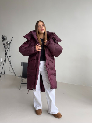 Пуховик Blanket Coat бургунді