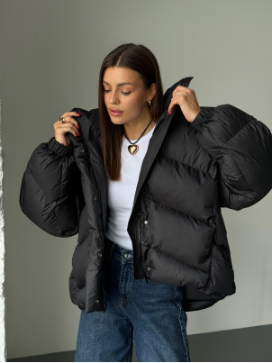 Пуховик V-Line oversize чорний