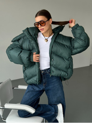 Пуховик V-Line oversize смарагдовий