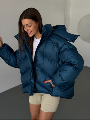Пуховик V-Line oversize денім