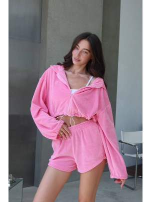 Костюм Velour з шортами рожевий