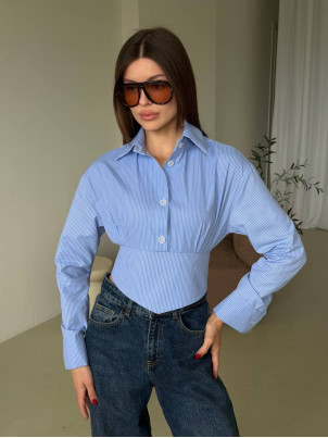 Сорочка Crop Corset синя 