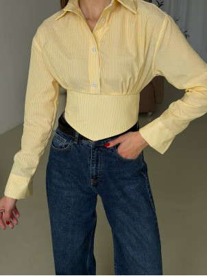 Сорочка Crop Corset жовта 