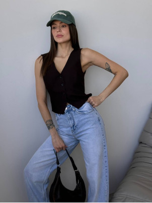 Джинси wide-leg блакитні